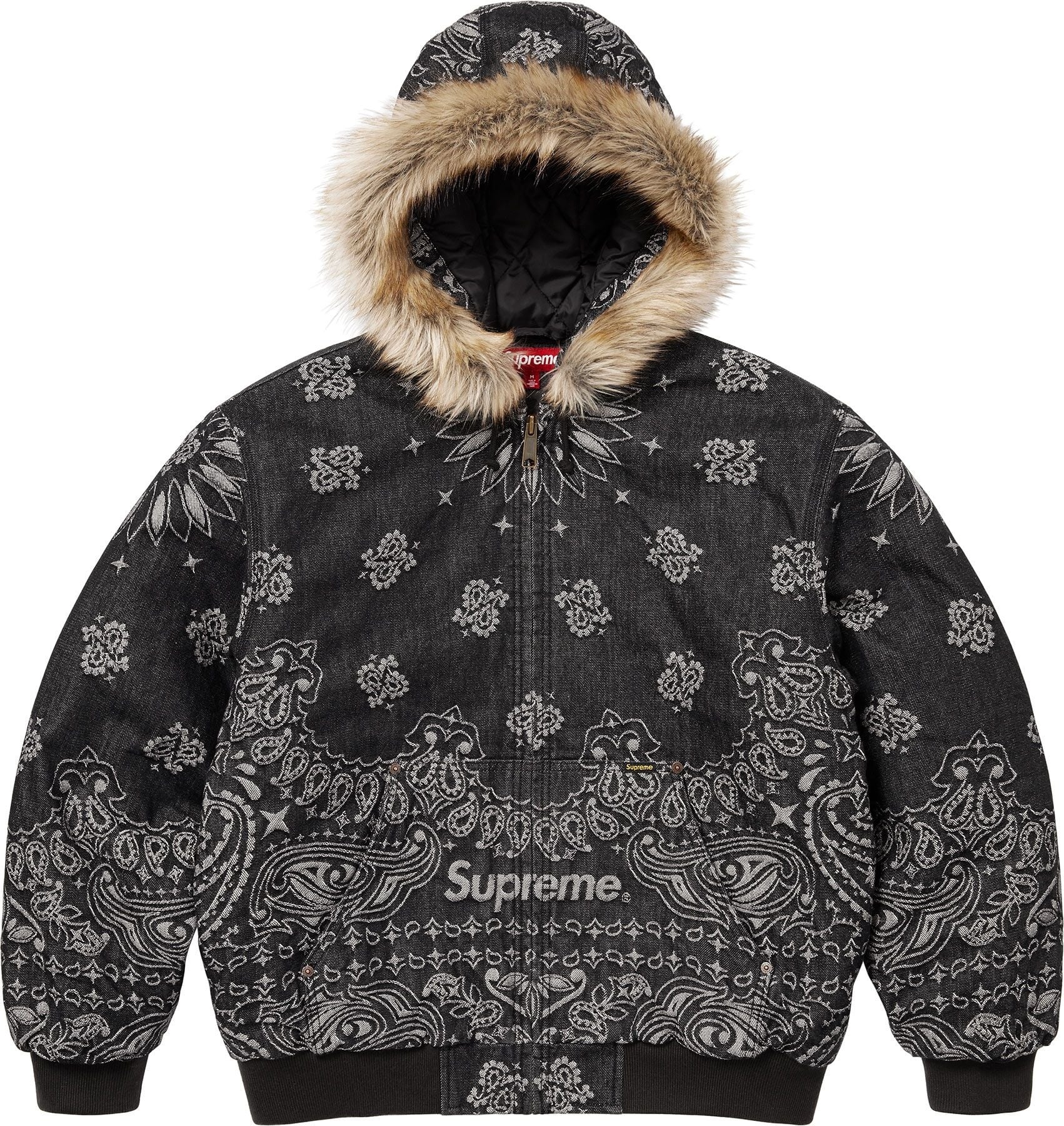Bandana Jacquard Denim Hooded Work Jacket view 17